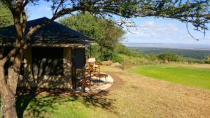 Furnished safari tent with views Migombani Campsite