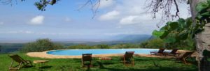 Infinity pool and views at Migombani Camp